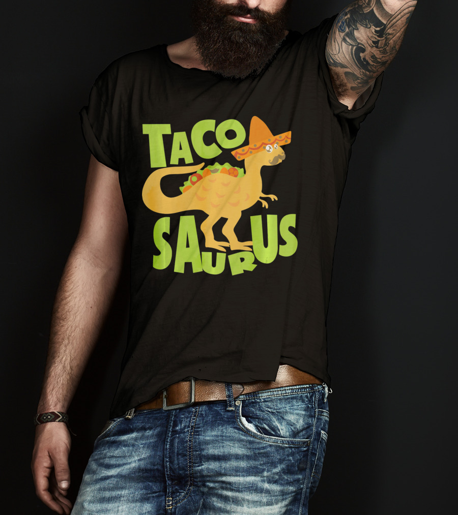 Cinco De Mayo Taco Tacosa Dinosaur Tacosaurus Sombrero T-Shirt
