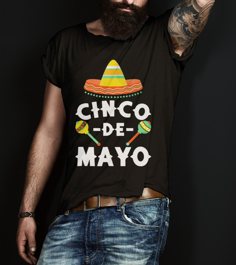 Cinco De Mayo Sombrero And Maracas T-Shirt