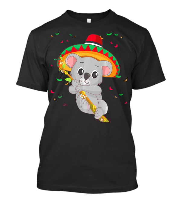 Cute Koala Bear With Sombrero Celebrating Cinco De Mayo 5th Of May T-Shirt