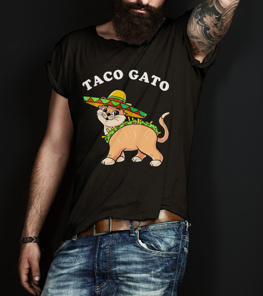 Taco Gato Sombrero Funny Cinco De Mayo Cat T-Shirt