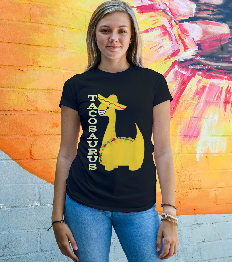 Cinco De Mayo Tacosaurus Dinosaur With Sombrero T-Shirt