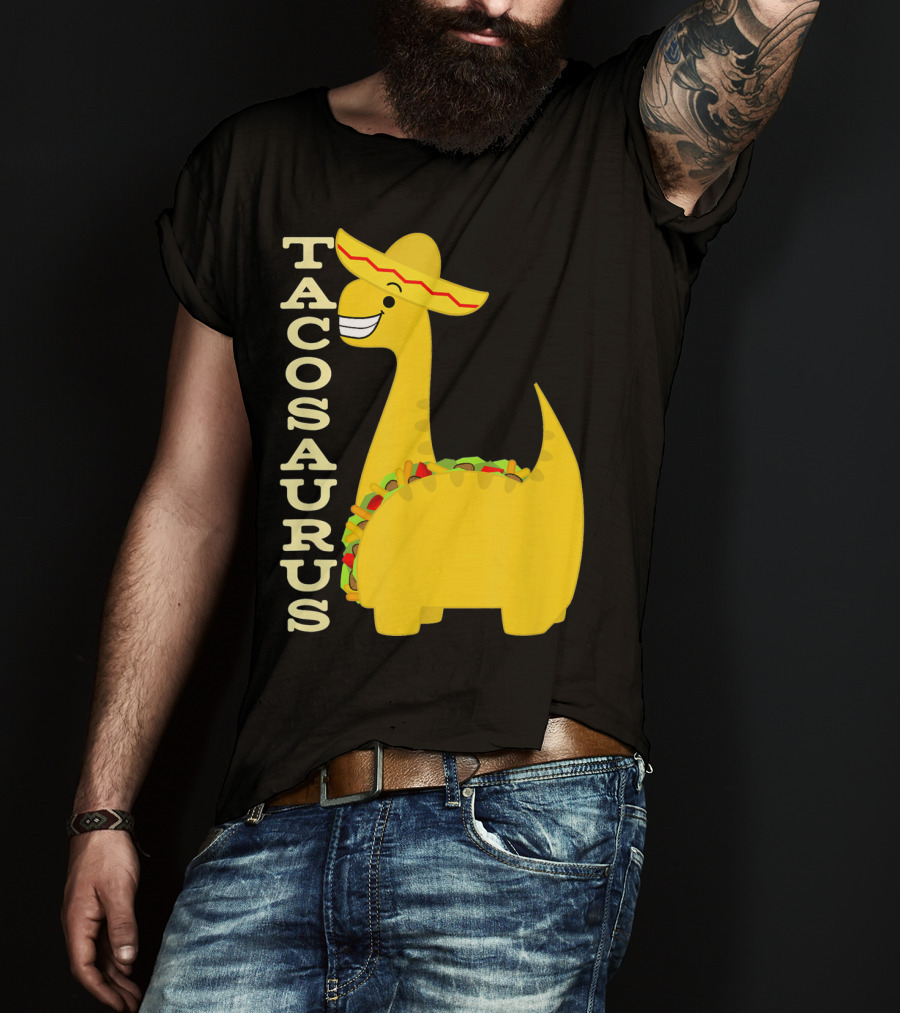 Cinco De Mayo Tacosaurus Dinosaur With Sombrero T-Shirt