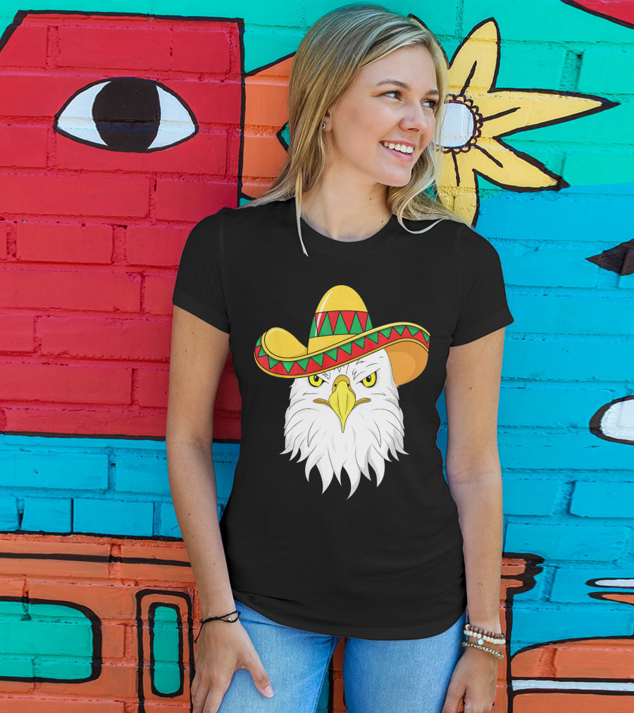 Cinco De Mayo Eagle With Sombrero America Kids T-Shirt