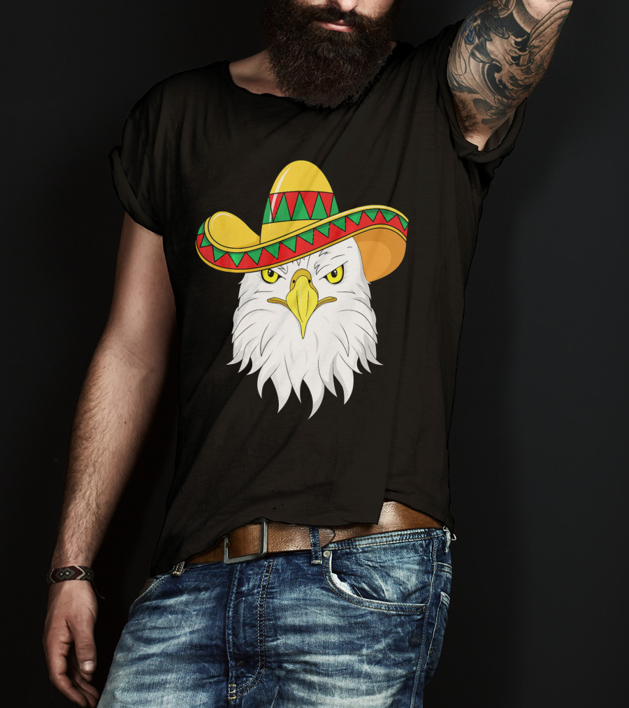 Cinco De Mayo Eagle With Sombrero America Kids T-Shirt
