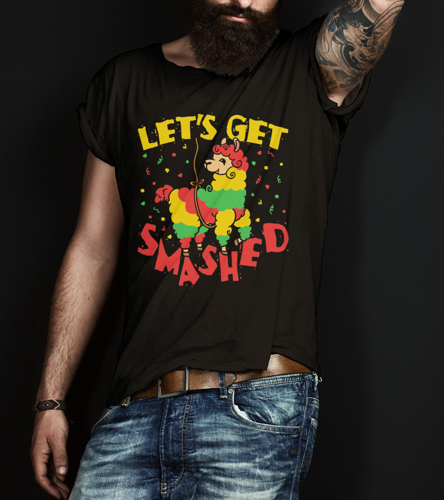 Let's Get Smashed Llama Cinco De Mayo T-Shirt