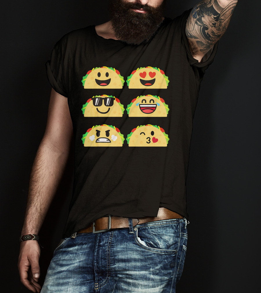 Taco Emoji Cute Cinco De Mayo Fun Expressions T-Shirt