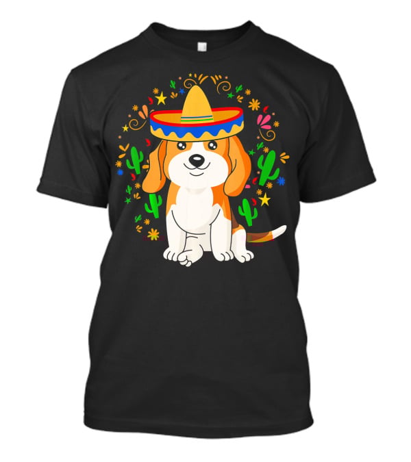 Cinco De Mayo Beagle Sombrero Cactus T-Shirt