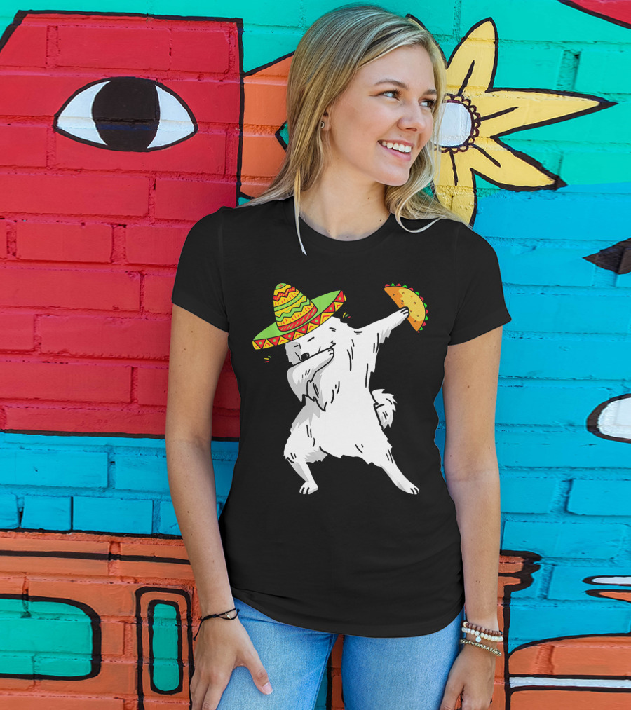 Cinco De Mayo Samoyed Dabbing With Taco And Sombrero T-Shirt
