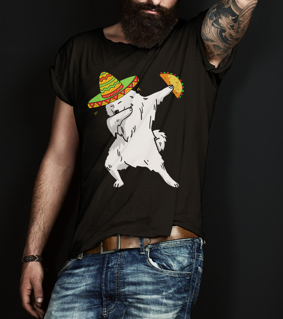 Cinco De Mayo Samoyed Dabbing With Taco And Sombrero T-Shirt