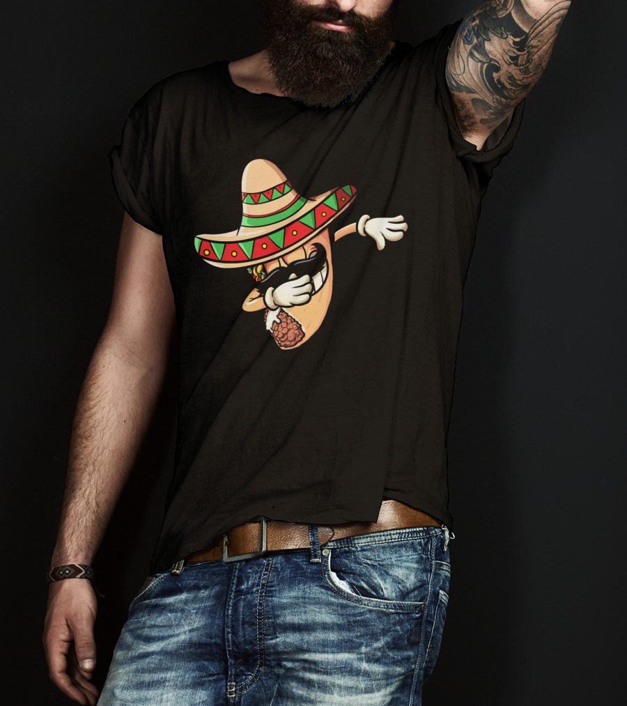Funny Dabbing Taco Cinco De Mayo Fiesta Sombrero T-Shirt