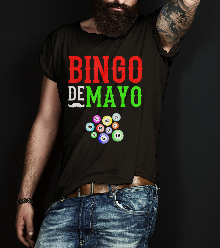 Bingo De Mayo Funny Mexico Bingo Balls T-Shirt