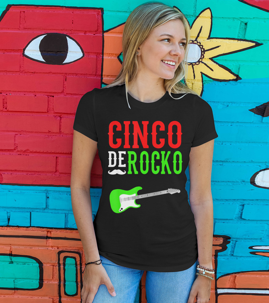 Cinco De Rocko Funny Rock N Roll Mexico T-Shirt