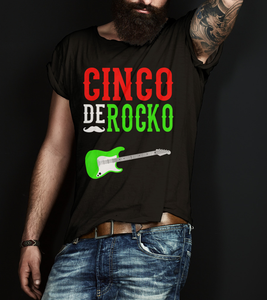 Cinco De Rocko Funny Rock N Roll Mexico T-Shirt