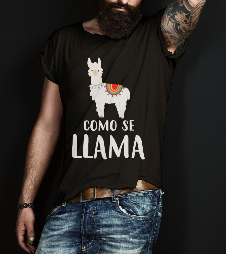 Cinco De Mayo Como Se Llama Llama With Colorful Blanket T-Shirt