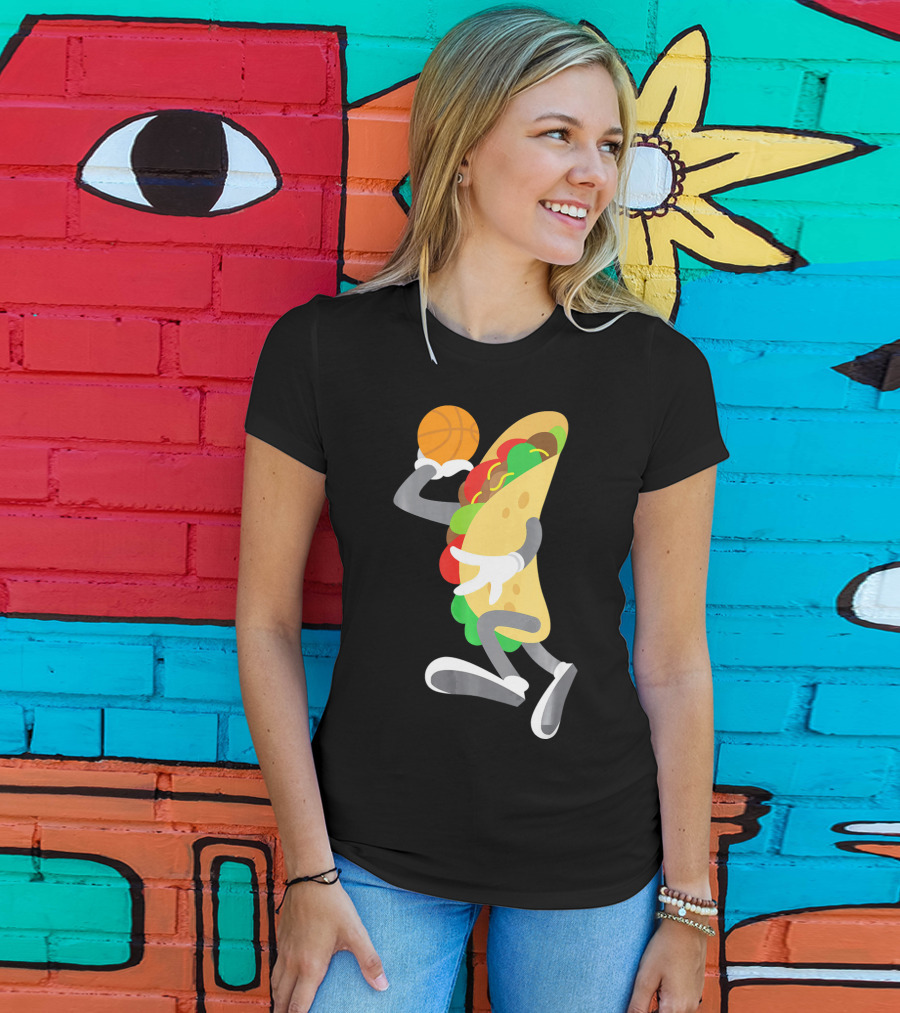 Cinco De Mayo Taco Dunking Basketball Fun T-Shirt