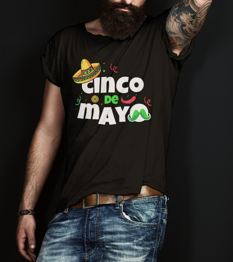 Cinco De Mayo Sombrero Pepper Fiesta T-Shirt
