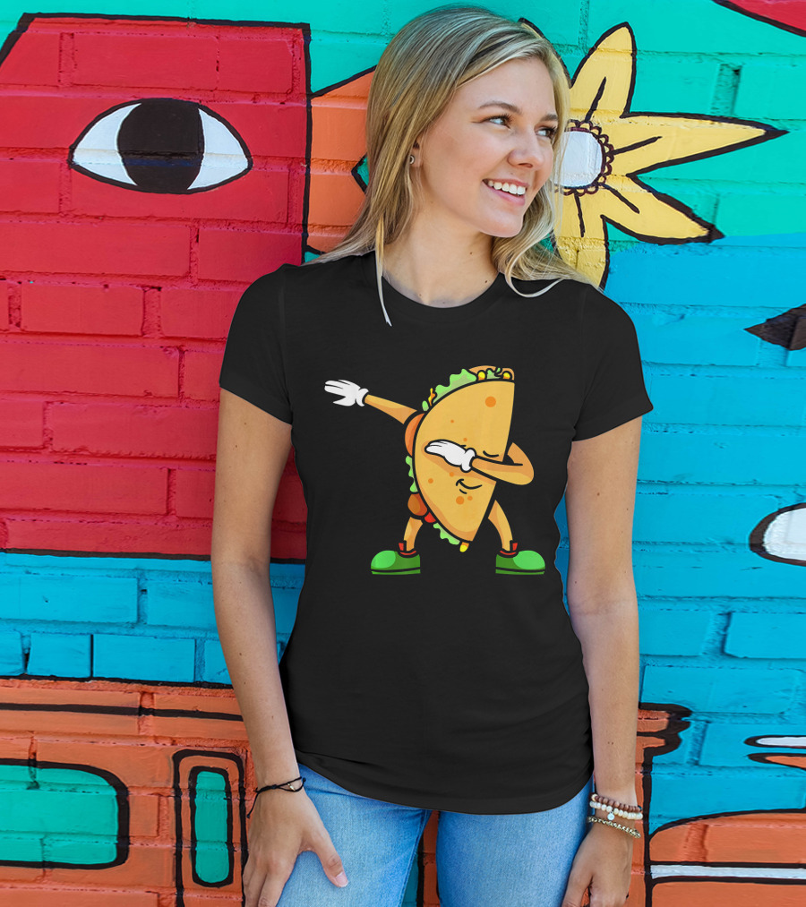 Funny Dabbing Taco Mexican Cinco De Mayo Fiesta T-Shirt