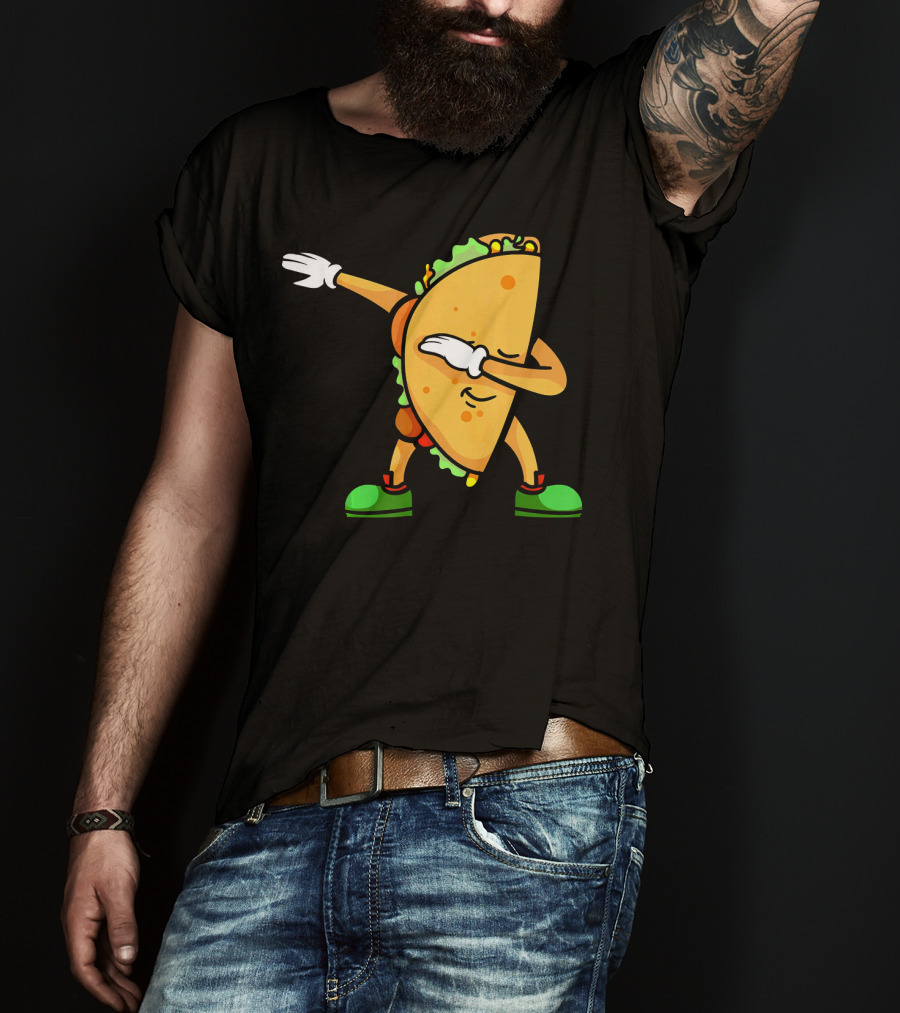 Funny Dabbing Taco Mexican Cinco De Mayo Fiesta T-Shirt