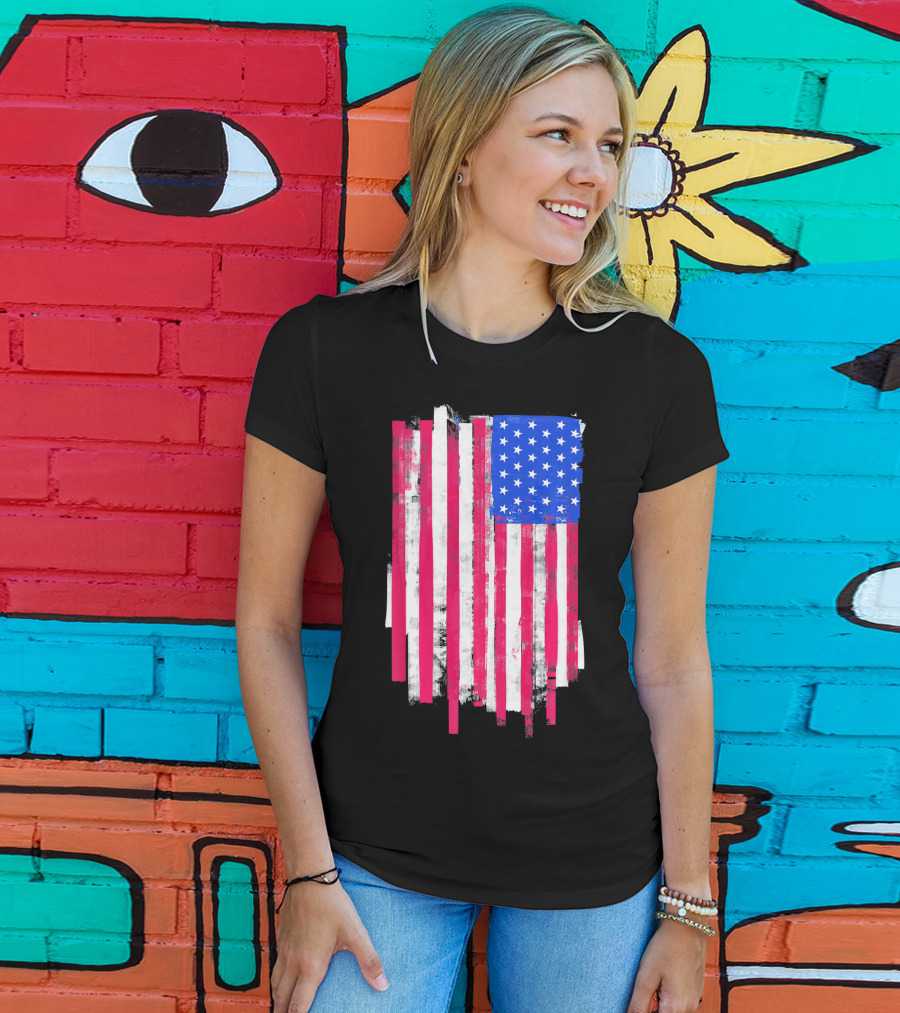 American Distressed USA Flag Patriotic T-Shirt