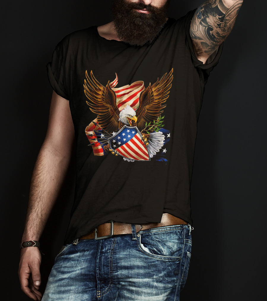 American Patriotic Eagle With Shield Arrows And Stars T-Shirt