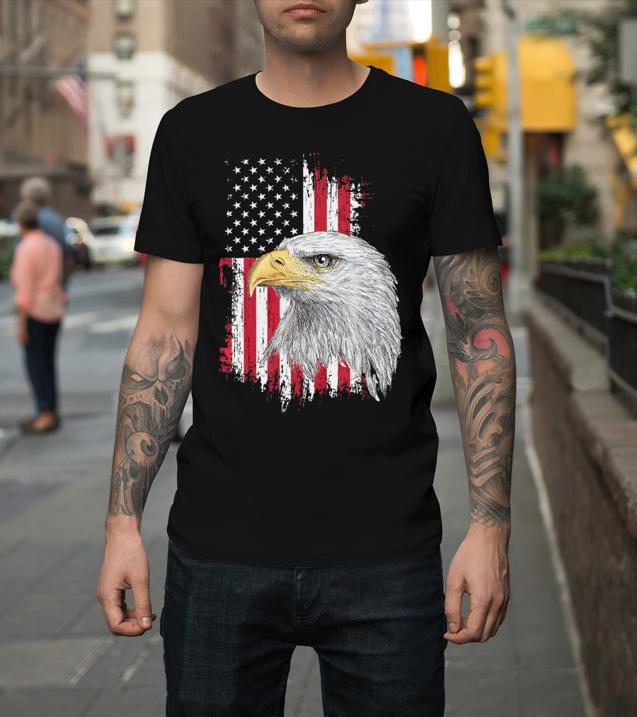 USA Bald Eagle American Flag Independence Day Fourth Of July T-Shirt