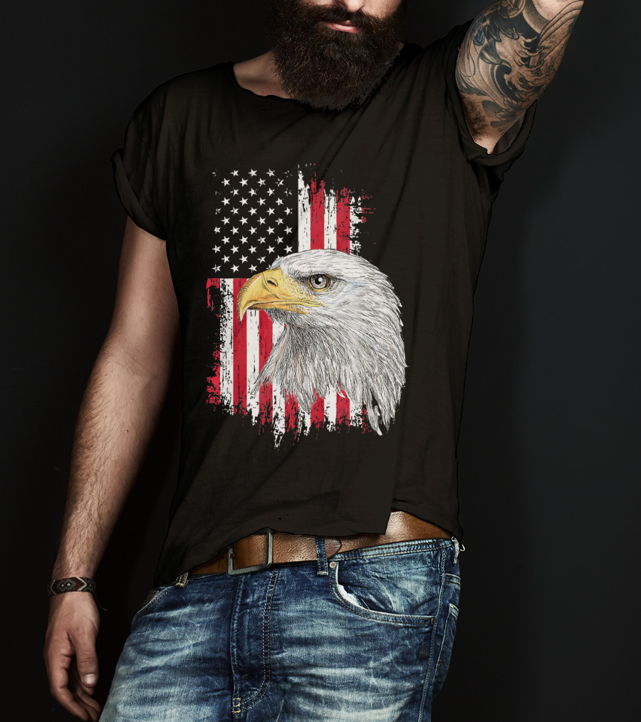 USA Bald Eagle American Flag Independence Day Fourth Of July T-Shirt