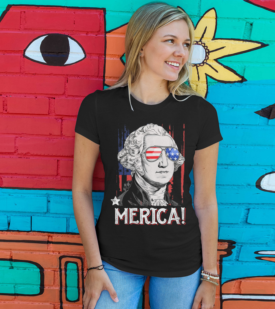 Star-Spangled George Washington Cool Shades Merica T-Shirt