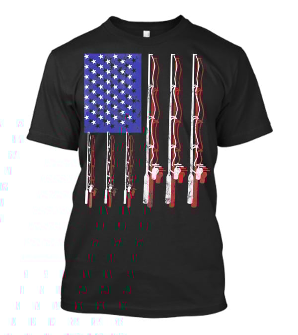 Humorous Patriotic Dad Fishing Rod American Flag Stars Stripes Edition T-Shirt
