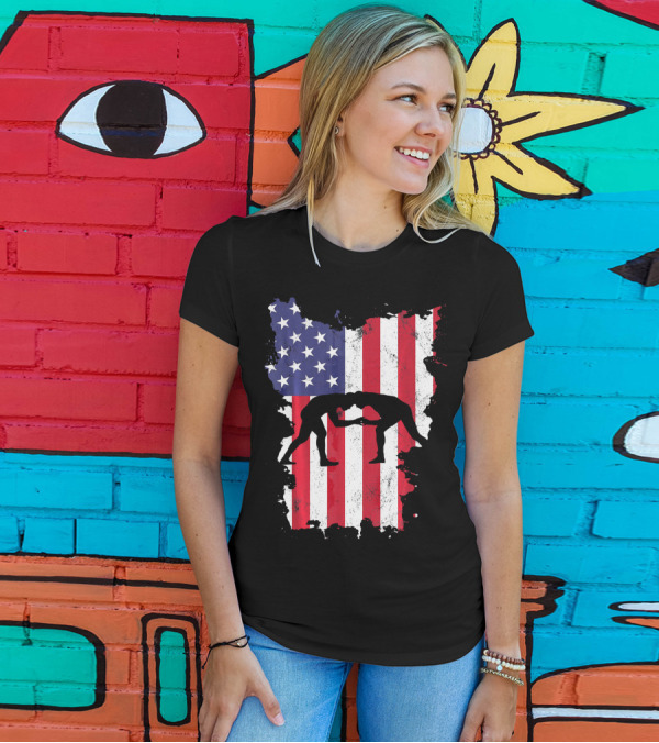 4th Of July Wrestling USA Flag America T-Shirt