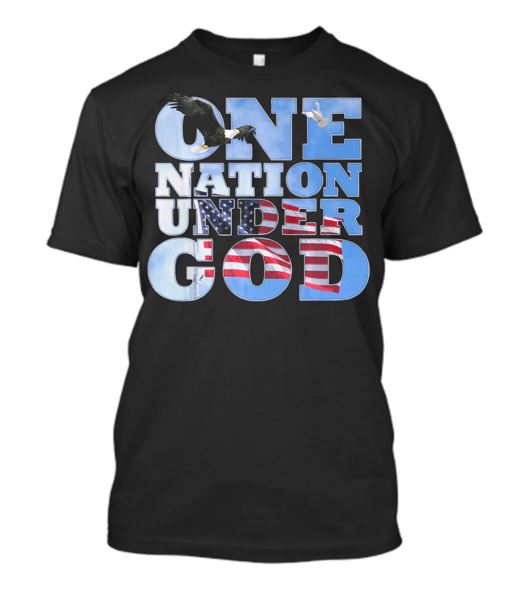 One Nation Under God USA Flag Bald Eagle T-Shirt