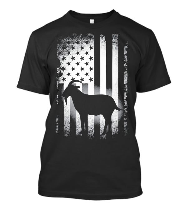 Goat American Flag USA Patriotic Silhouette T-Shirt