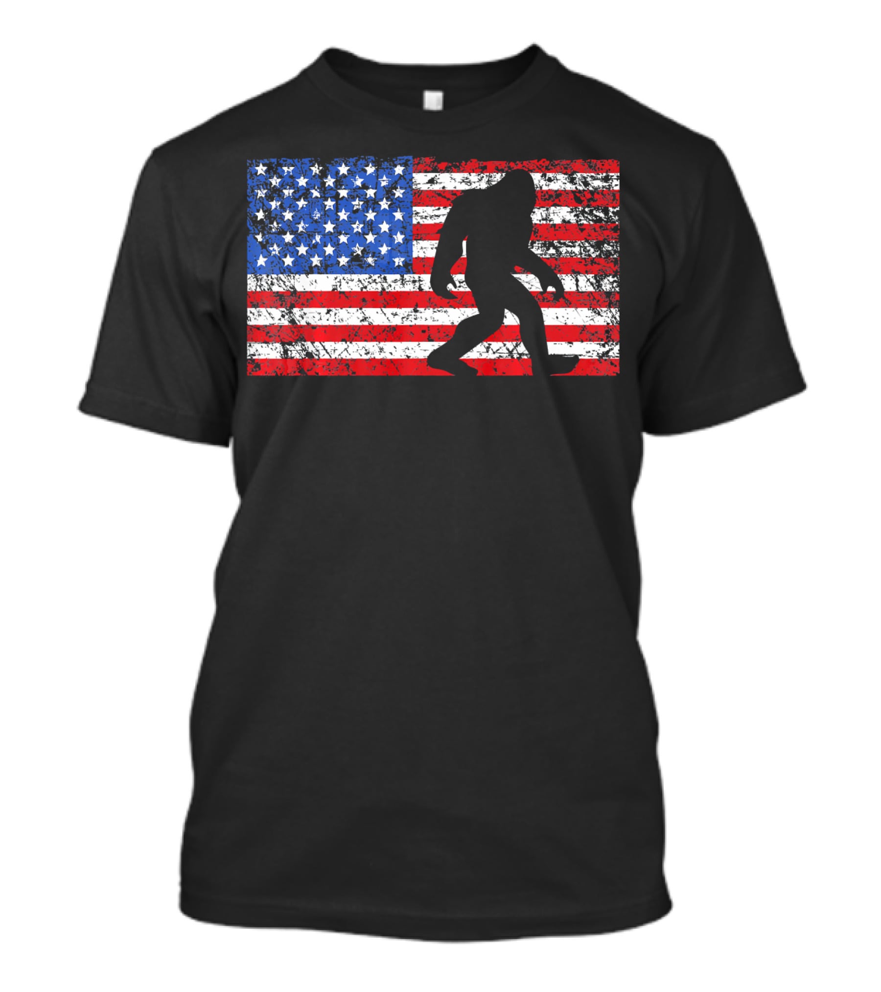 American Flag Bigfoot Silhouette T-Shirt
