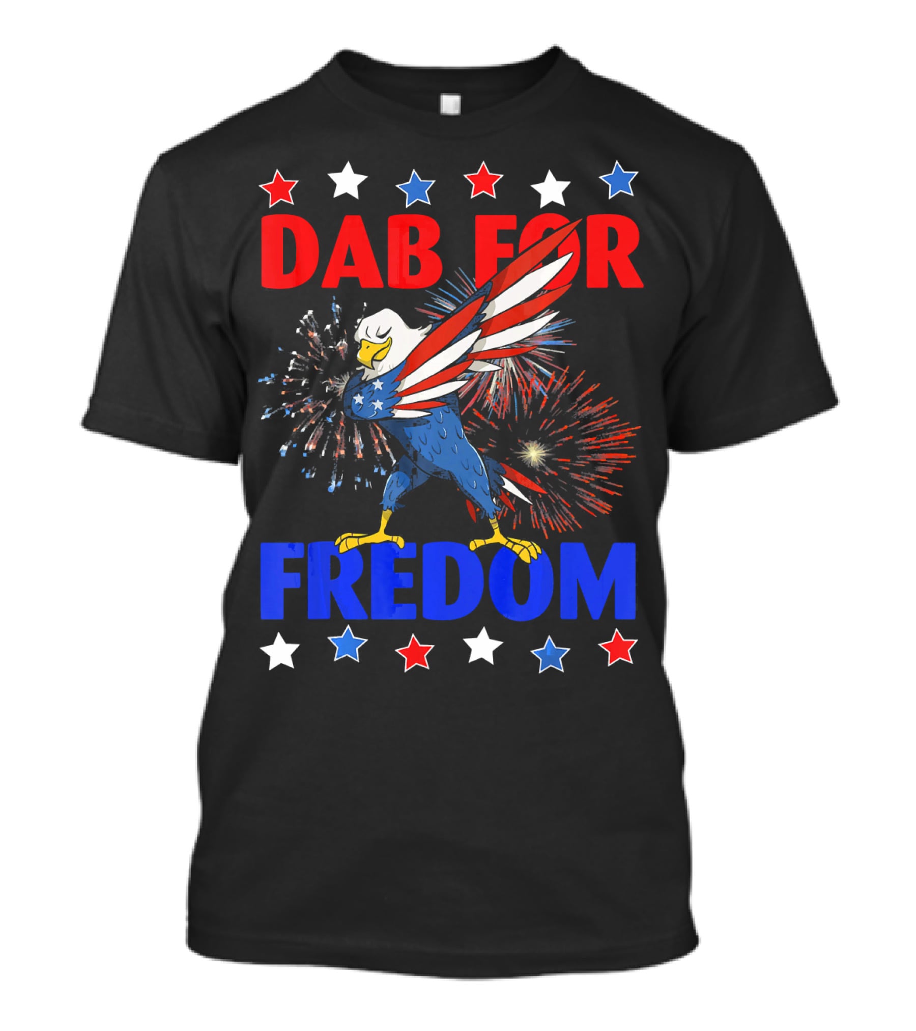 Dab For Freedom Patriotic Dabbing Eagle Firework Extravaganza T-Shirt