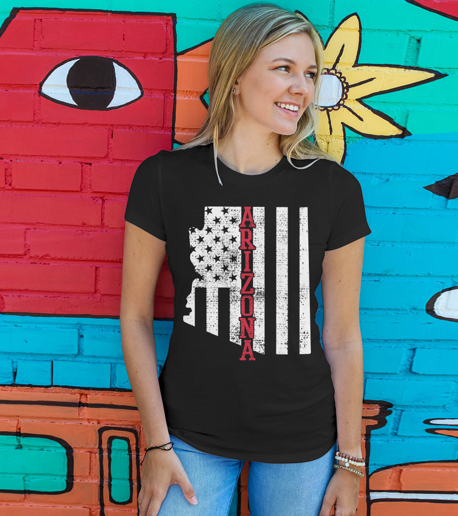 Arizona State Vintage USA Flag Patriotic T-Shirt