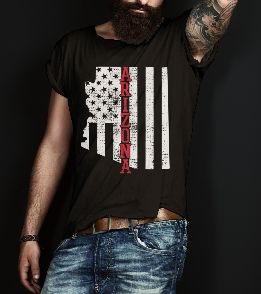 Arizona State Vintage USA Flag Patriotic T-Shirt