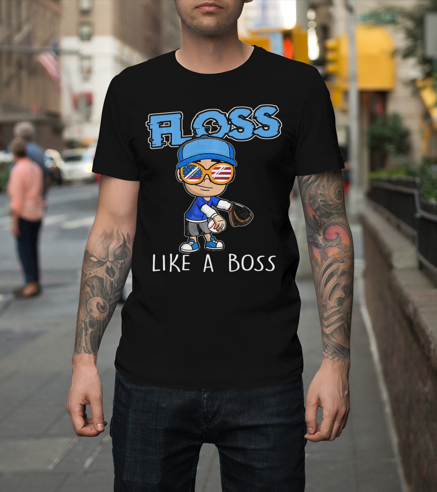 Floss Like A Boss Baseball Pitcher USA Shades T-Shirt