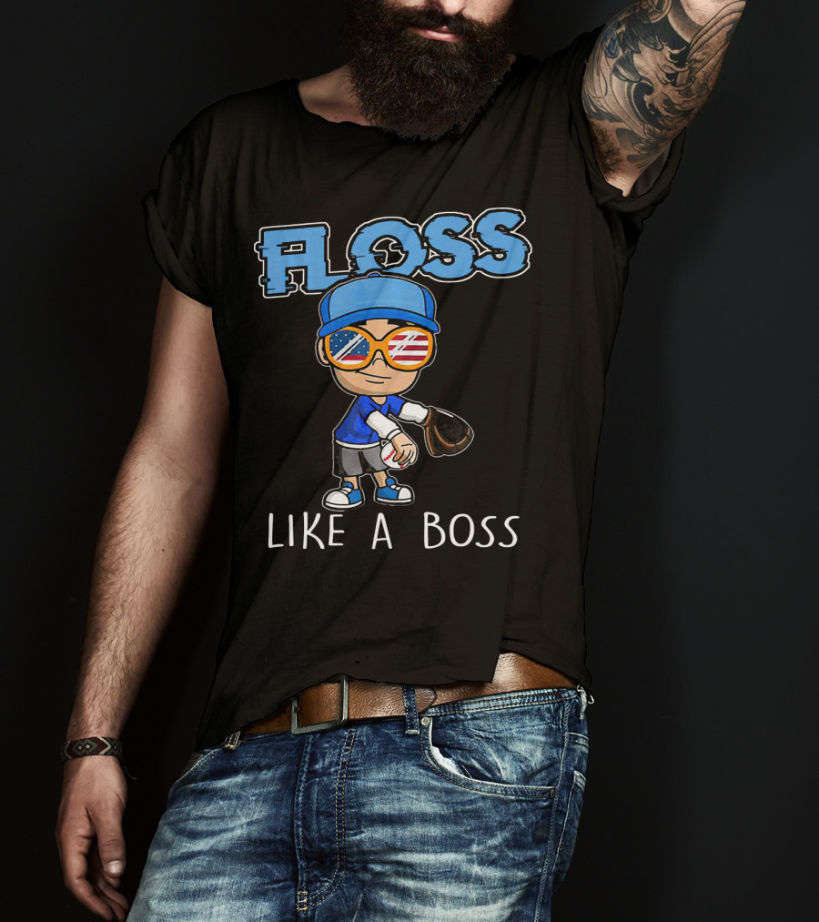 Floss Like A Boss Baseball Pitcher USA Shades T-Shirt
