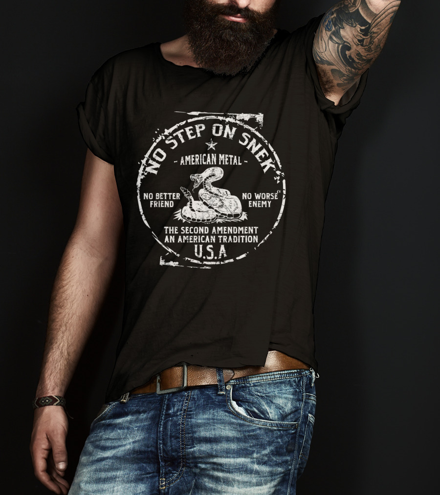 No Step On Snek American Metal Second Amendment Tradition USA T-Shirt