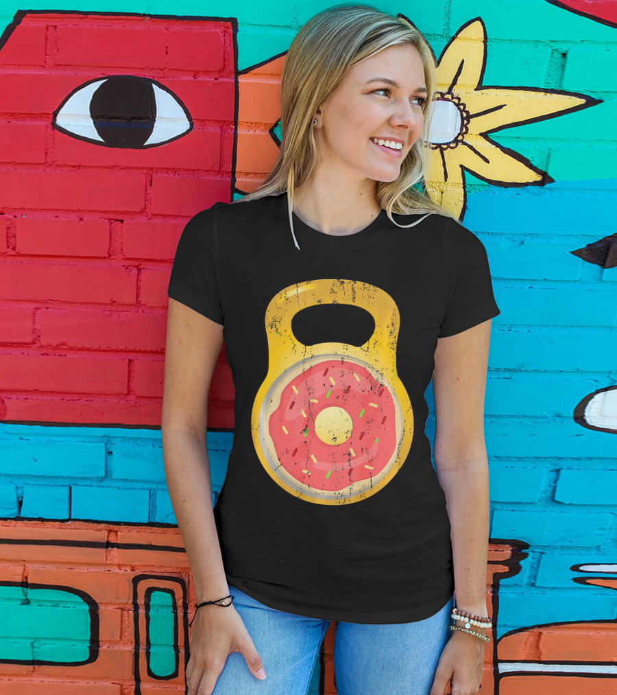 Funny Fitness Donut Kettlebell Doughnut T-Shirt