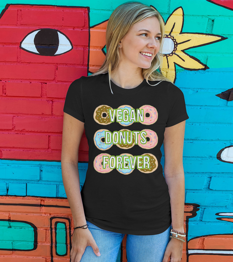 Vegan Donuts Forever Sprinkles Doughnut T-Shirt