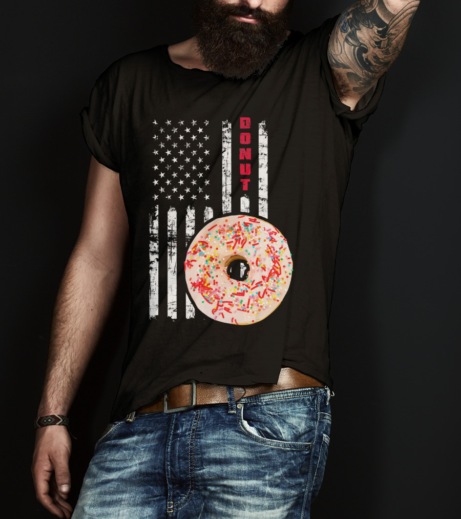 American Flag Donut USA Bakery Goods Donut T-Shirt