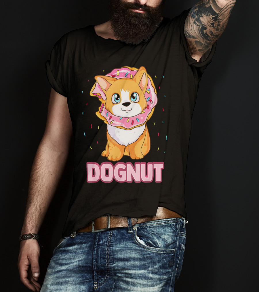 Dognut Cute Funny Dog Donut Pun Adorab With Sprinkles T-Shirt