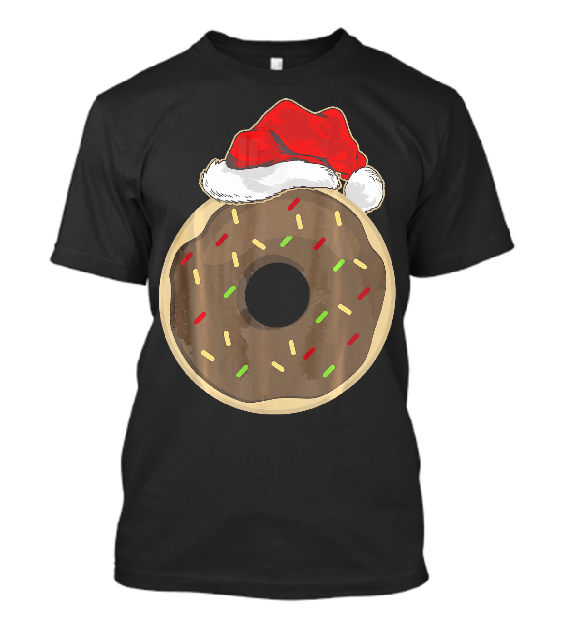 Santa Hat Donut Lover Christmas Treat T-Shirt