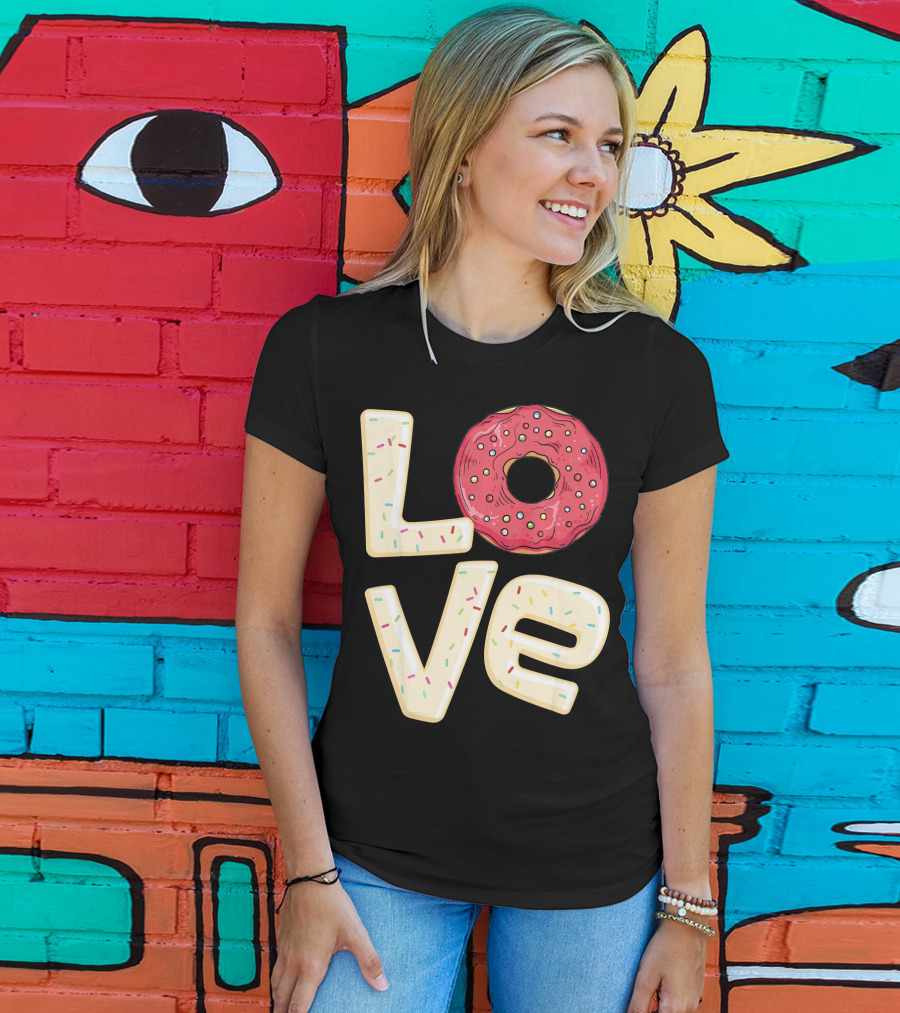 Funny I Love Bagel Donuts Sprinkled Love T-Shirt