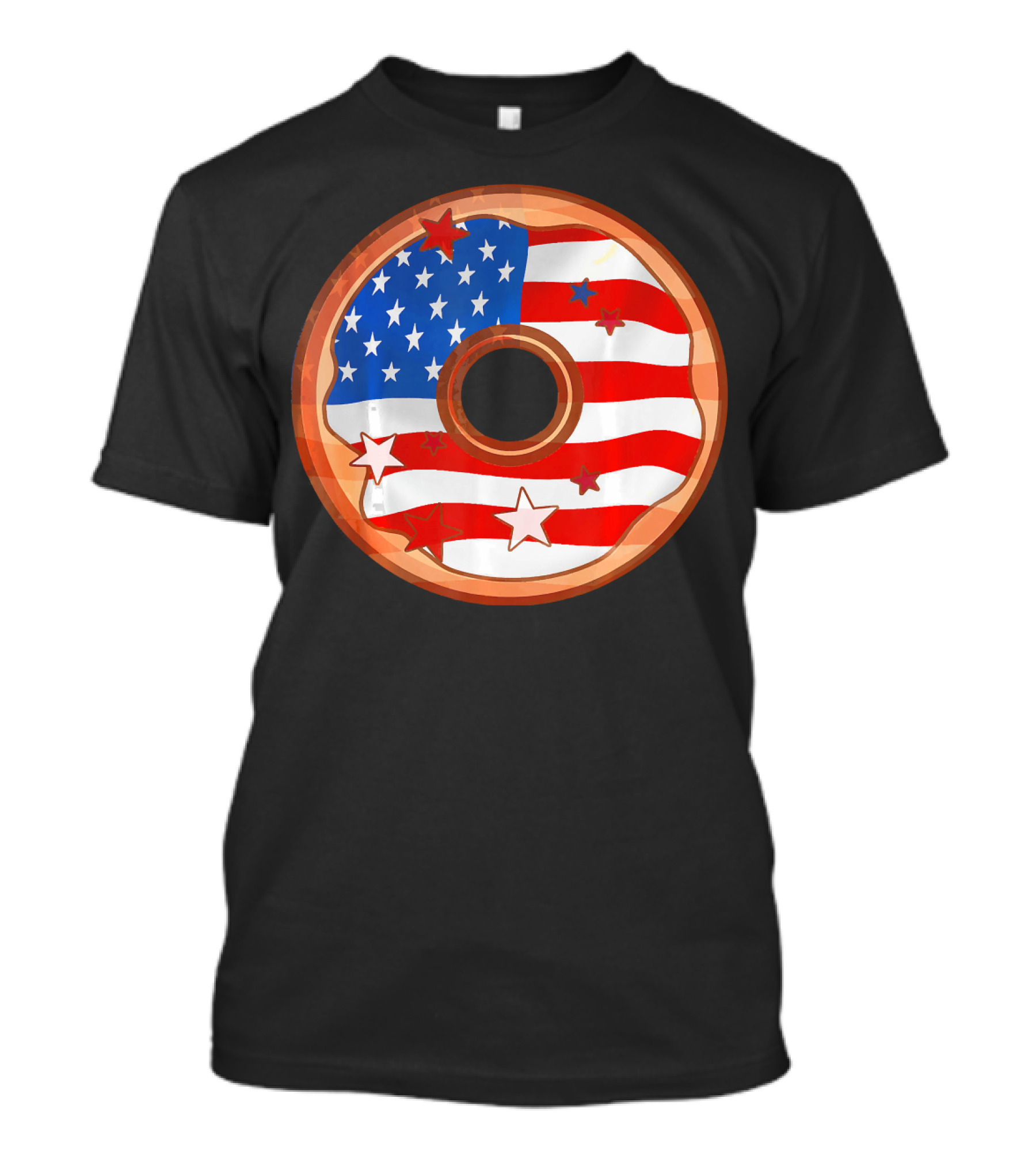 American Flag Donut USA Patriotic Doughnut T-Shirt