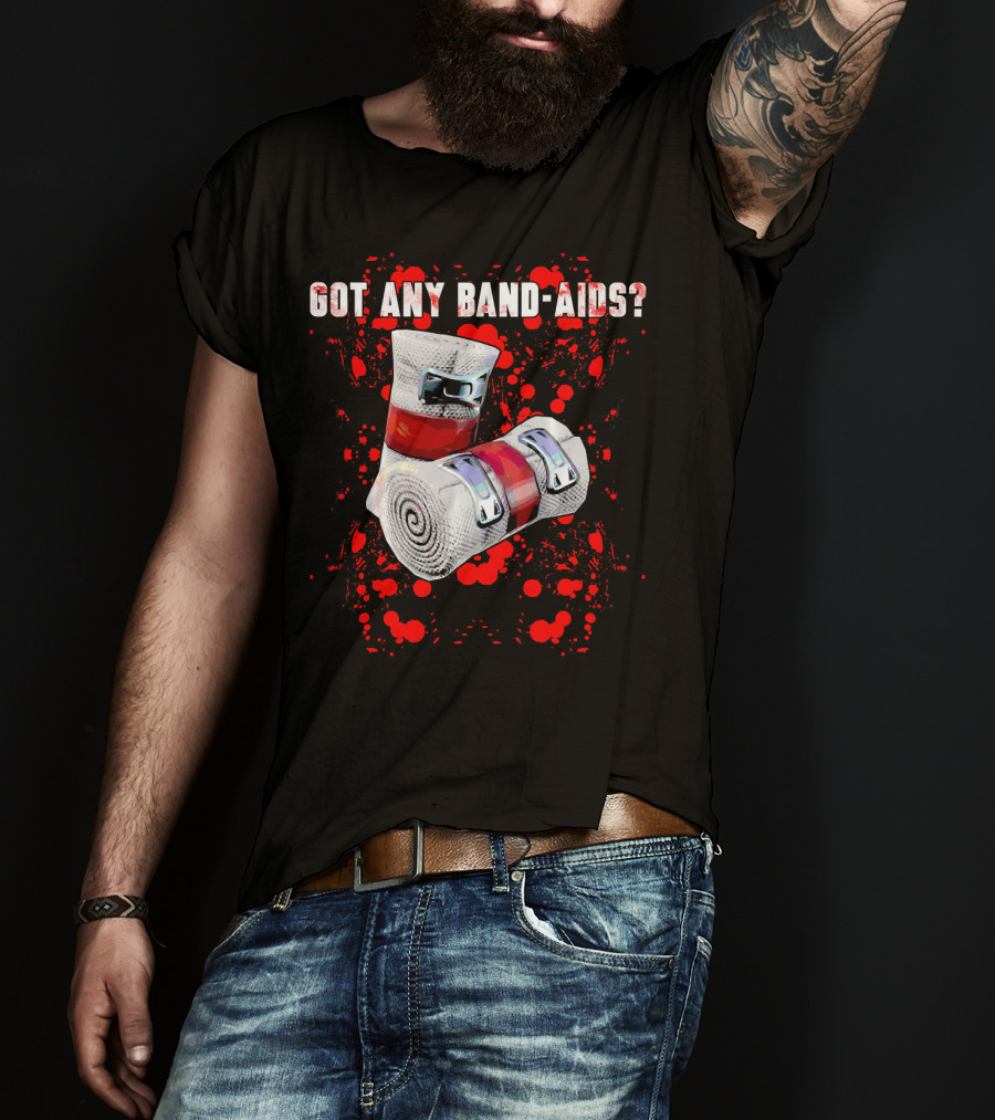 Got Any Band-Aids Dark Color Graphic With Bandage And Red Splatter T-Shirt