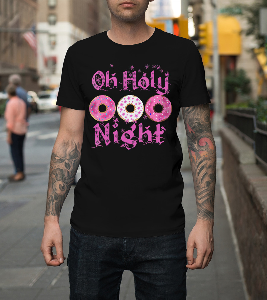 Oh Holy Night Donut Starry Pink Trio T-Shirt