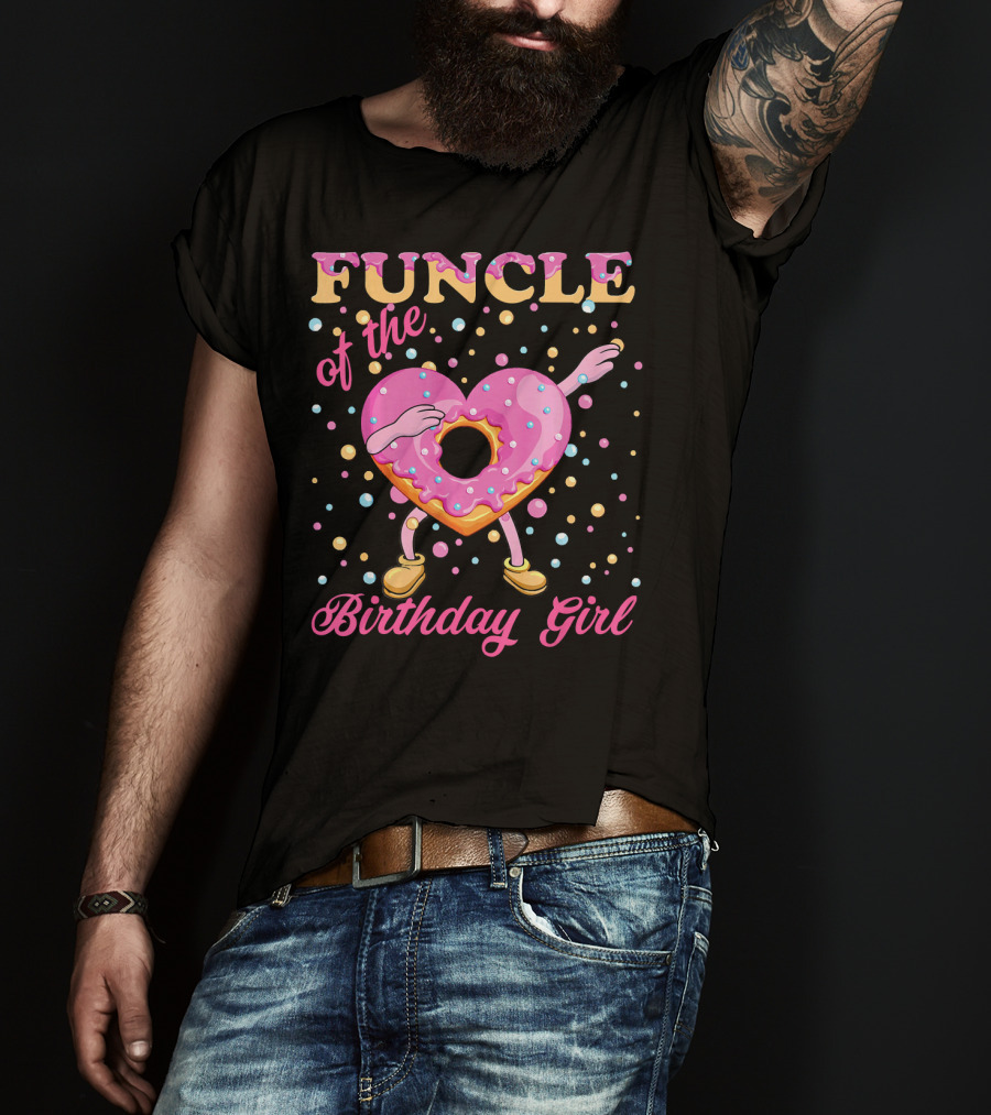 FUNCLE Of The Birthday Girl Donut Dabbin Vibrant T-Shirt