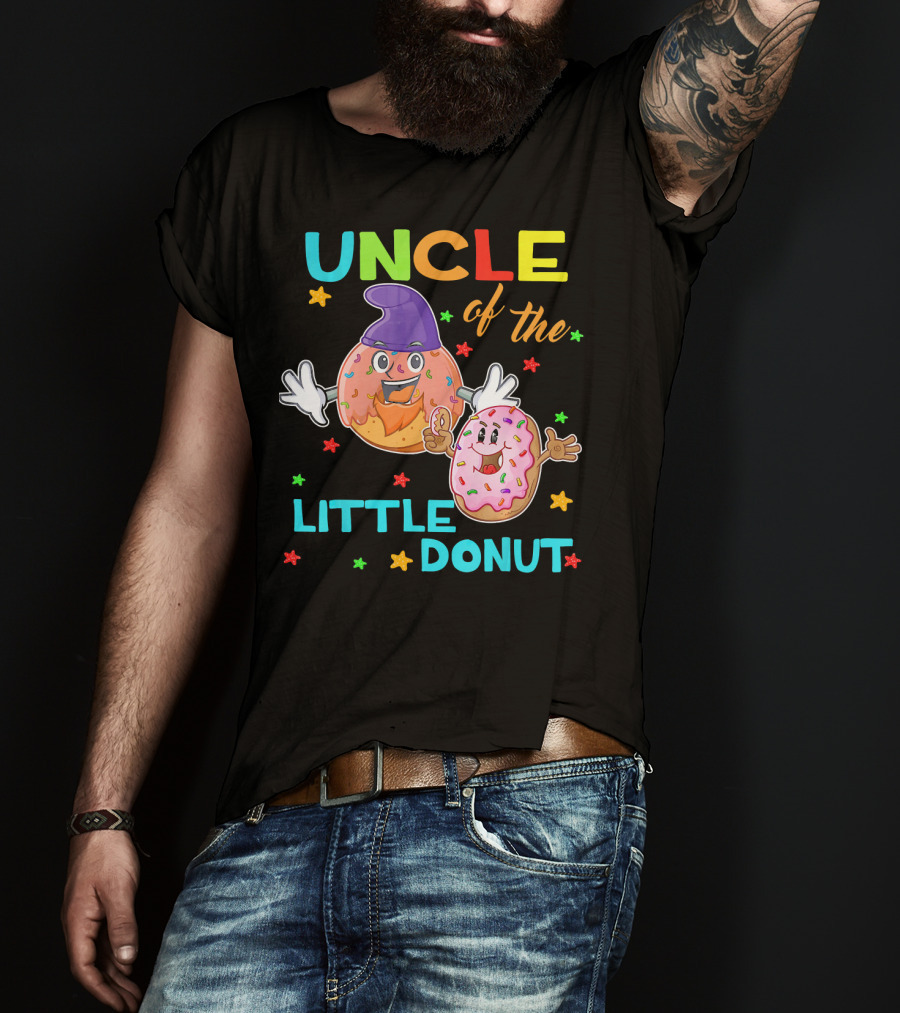 UNCLE Of The Little Donut Colorful Cartoon Birthday T-Shirt