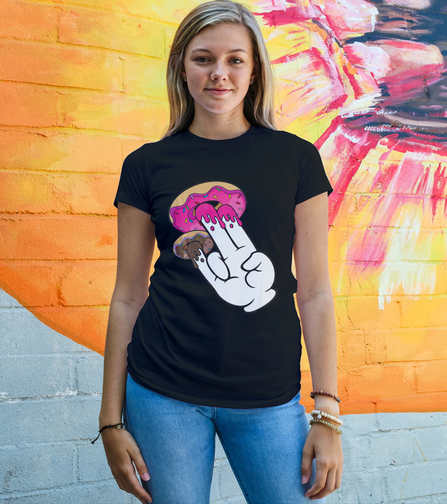 Funny Donuts With The Shocker Hand Gesture And Sprinkled Frosting T-Shirt